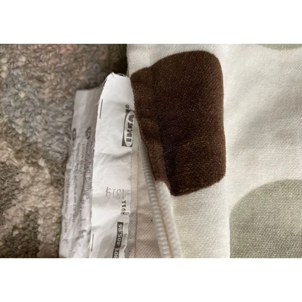 Ikea Brown Dots 20x20” Velvet Feel Throw Pillow Cover (with flaws)